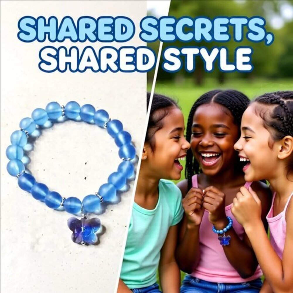 Sky Blue Butterfly Stretch Bracelet! GirlyGirl's or Teen's Blue